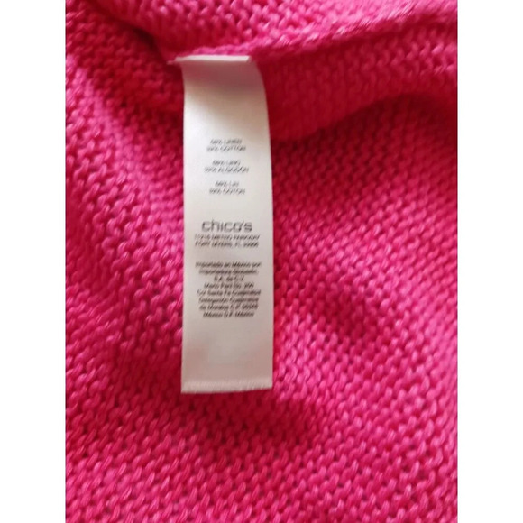Chicos Womens Knit cardigan buttonCuff Detail size 2 begonia pink - Picture 8 of 12
